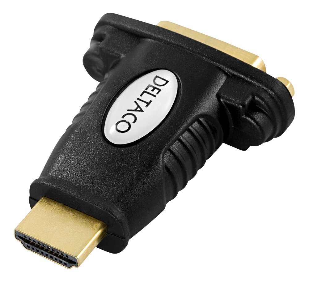 Deltaco HDMI - DVI-D, 1080p, musta / 00100020 hinta ja tiedot | Adapterit | hobbyhall.fi