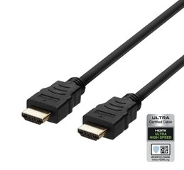 Deltaco Ultra High Speed ​​HDMI-kaapeli 0,5 m. hinta ja tiedot | Kaapelit ja adapterit | hobbyhall.fi