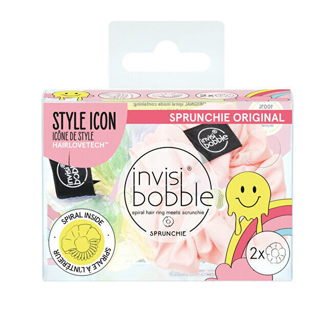 Hiusdonitsi Invisibobble Sprunchie Duo Retro Dreamin' Hue-Man Love, 2 kpl hinta ja tiedot | Hiustarvikkeet | hobbyhall.fi