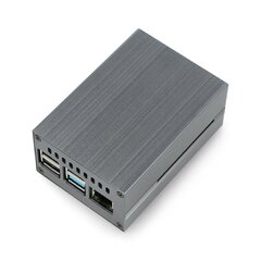 Alumiinikotelo, mallille Raspberry Pi 4B tuulettimella- harmaa hinta ja tiedot | Mikrokontrollerit | hobbyhall.fi