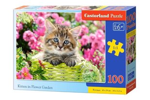 Palapeli Kitten in Flower Garden, 100 o. hinta ja tiedot | Palapelit | hobbyhall.fi
