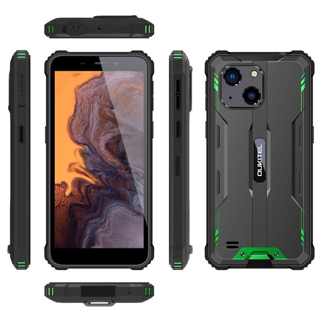 Oukitel WP20 Pro 4/64GB Dual SIM Black Green hinta ja tiedot | Matkapuhelimet | hobbyhall.fi