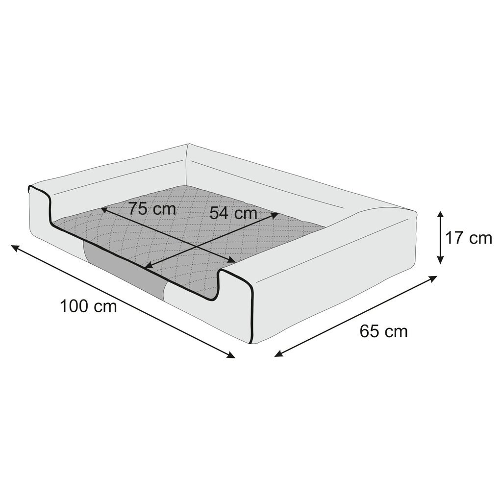 Hobbydog Victoria tummanharmaa Ekolen XL, 100x66 cm hinta ja tiedot | Pedit ja pesät | hobbyhall.fi