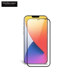 LCD-suojalasi MyScreen Diamond Edge Full Glue Apple iPhone 12 Pro musta hinta ja tiedot | Näytönsuojakalvot ja -lasit | hobbyhall.fi