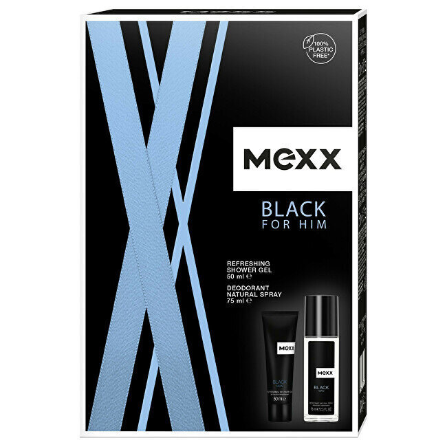 Setti Mexx Black For Him Men: Suihkugeeli, 50 ml + Deodorantti, 75 ml hinta ja tiedot | Suihkusaippuat ja suihkugeelit | hobbyhall.fi