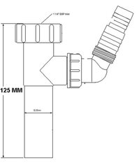 McAlpine MCRS -vesilukon putki, messinki / kromi, pesukoneelle / astianpesukoneelle, 32 mm hinta ja tiedot | Vesilukot | hobbyhall.fi