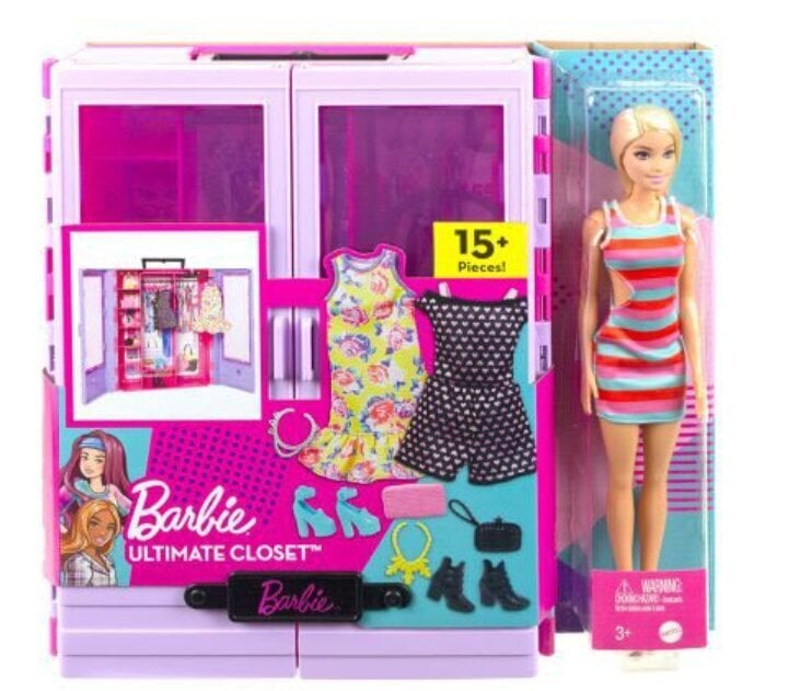Muodikas Barbie vaatekaappi tarvikkeineen, HJL66 hinta ja tiedot | Tyttöjen lelut | hobbyhall.fi