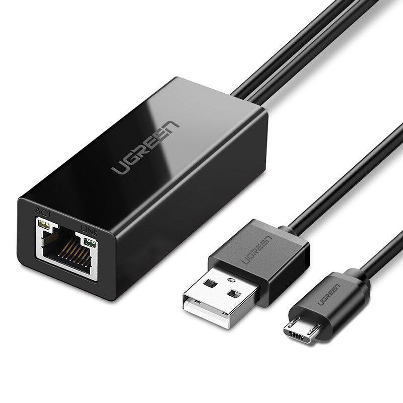 Ugreen 30985 Ulkoinen verkkosovitin USB 100Mbps Chromecastille 1m kaapelilla musta hinta ja tiedot | Adapterit | hobbyhall.fi