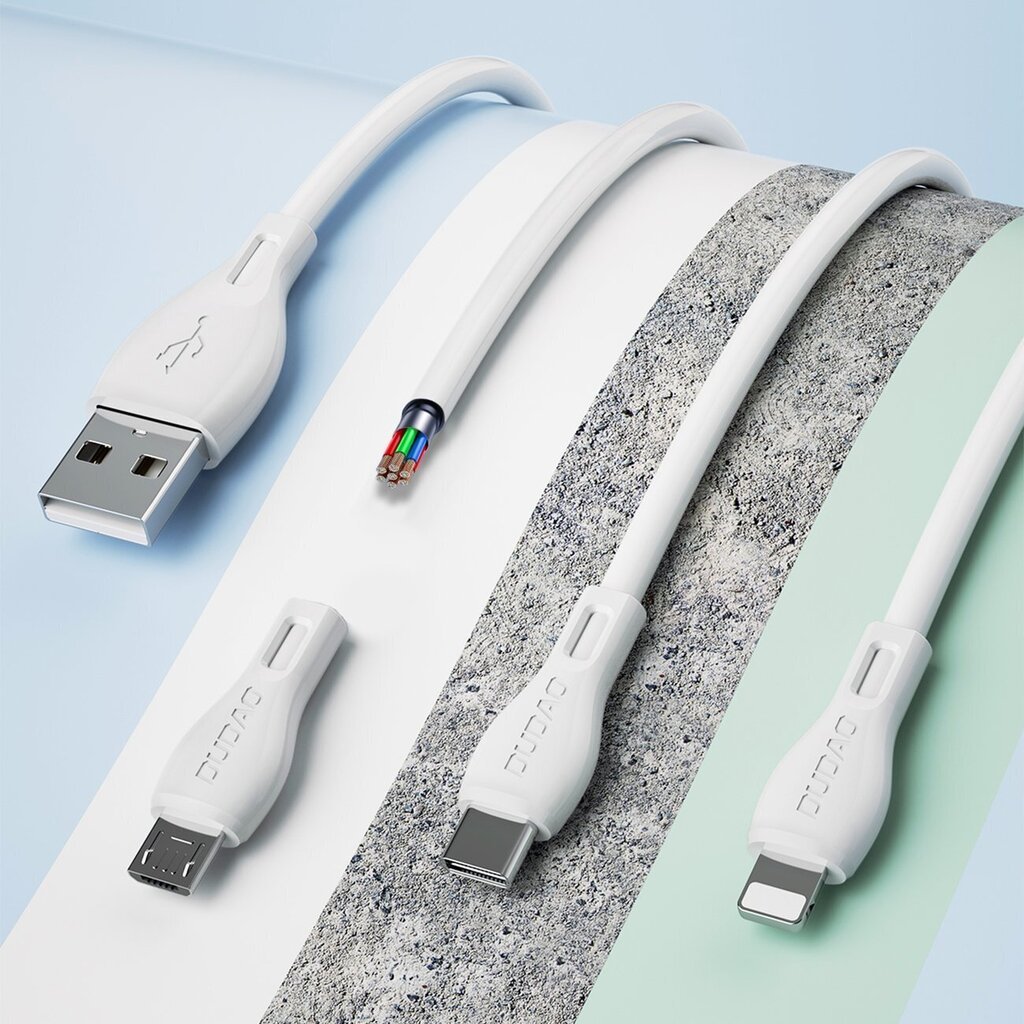 Dudao A1sEU, USB-A 7,5 W + USB-A - USB-C-kaapeli 1 m valkoinen hinta ja tiedot | Puhelimen laturit | hobbyhall.fi