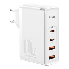 Baseus GaN2 Pro, 100 W USB / USB Type C Quick Charge 4+ Power Delivery valkoinen (CCGAN2P-L02) hinta ja tiedot | Puhelimen laturit | hobbyhall.fi