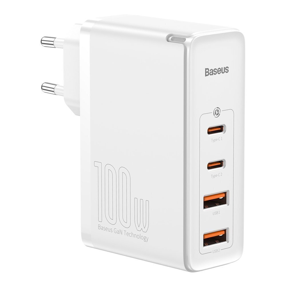 Baseus GaN2 Pro, 100 W USB / USB Type C Quick Charge 4+ Power Delivery valkoinen (CCGAN2P-L02) hinta ja tiedot | Puhelimen laturit | hobbyhall.fi