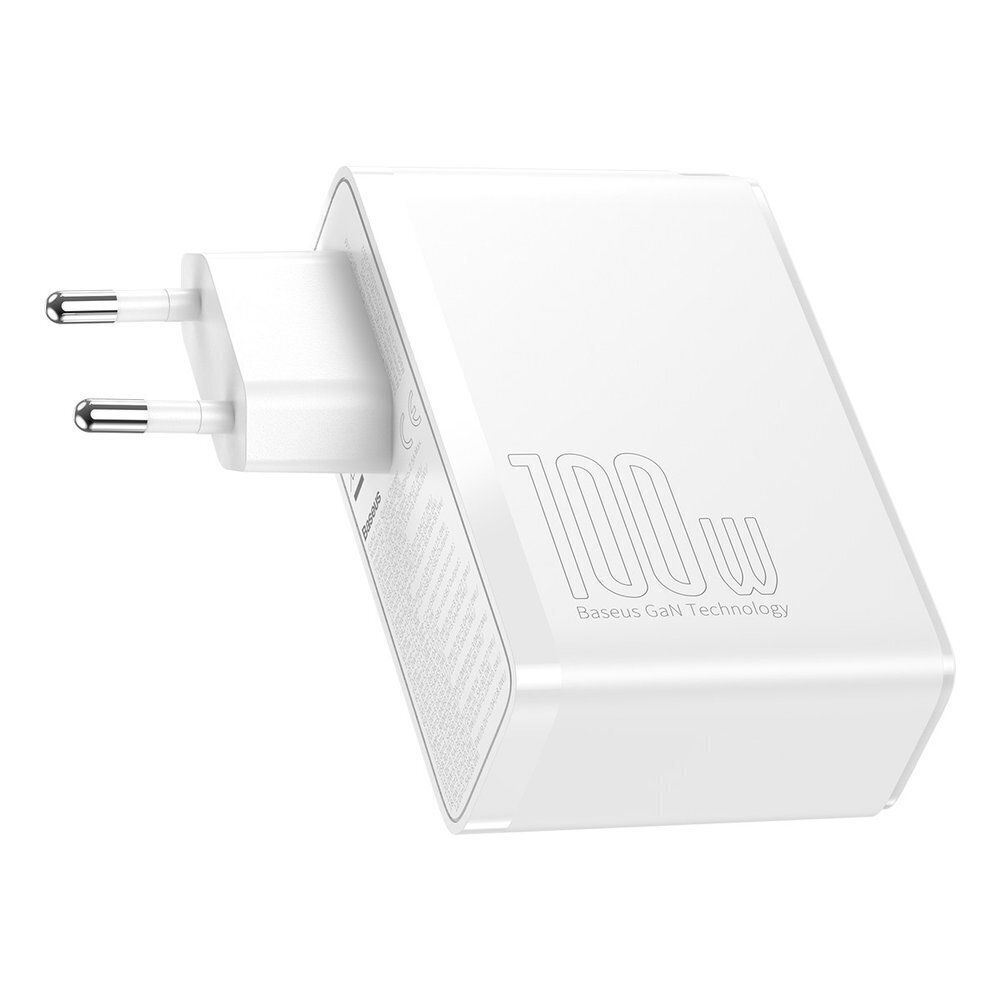 Baseus GaN2 Pro, 100 W USB / USB Type C Quick Charge 4+ Power Delivery valkoinen (CCGAN2P-L02) hinta ja tiedot | Puhelimen laturit | hobbyhall.fi