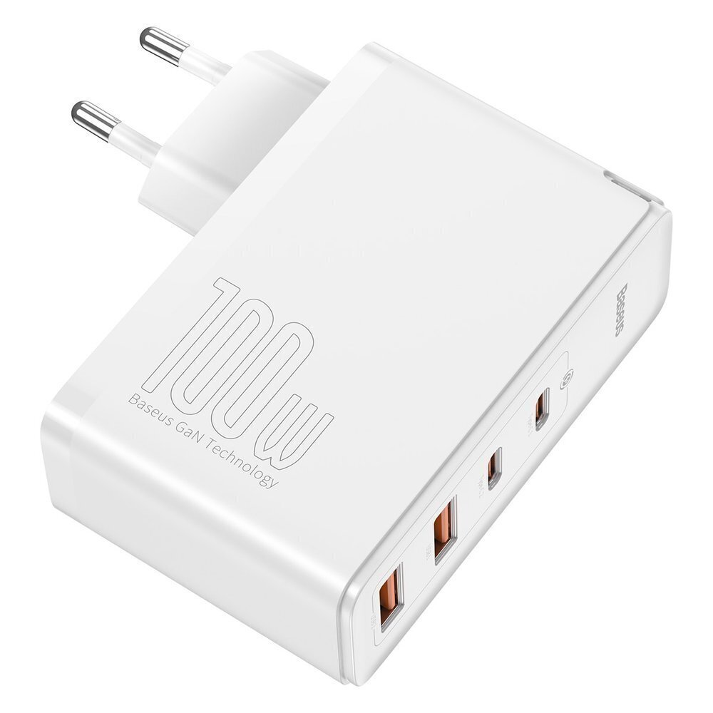 Baseus GaN2 Pro, 100 W USB / USB Type C Quick Charge 4+ Power Delivery valkoinen (CCGAN2P-L02) hinta ja tiedot | Puhelimen laturit | hobbyhall.fi