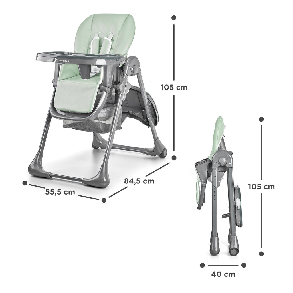Syöttötuoli Kinderkraft Tastee, Olive hinta ja tiedot | Syöttötuolit | hobbyhall.fi