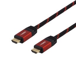 Deltaco GAMING Ultra HD, musta/punainen, 2.0m / GAM-015 hinta ja tiedot | Kaapelit ja adapterit | hobbyhall.fi