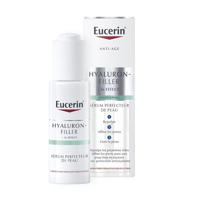 Huokosia puhdistava seerumi Eucerin Hyaluron-Filler + 3x Effect, 30ml hinta ja tiedot | Kasvoöljyt ja seerumit | hobbyhall.fi