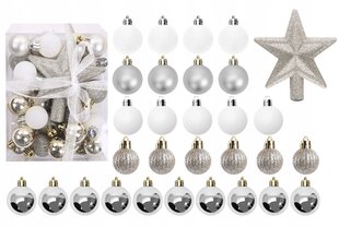 Kuusenkoristeet, joulupallot 29 kappaletta valkoinen/hopea hinta ja tiedot | Joulukuusen koristeet | hobbyhall.fi