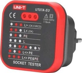 230V pistorasian testauslaite Uni-T UT07A-EU hinta ja tiedot | Mikrokontrollerit | hobbyhall.fi