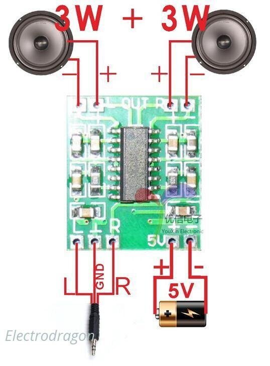 2x3W PAM8403 äänenvahvistin hinta ja tiedot | Mikrokontrollerit | hobbyhall.fi