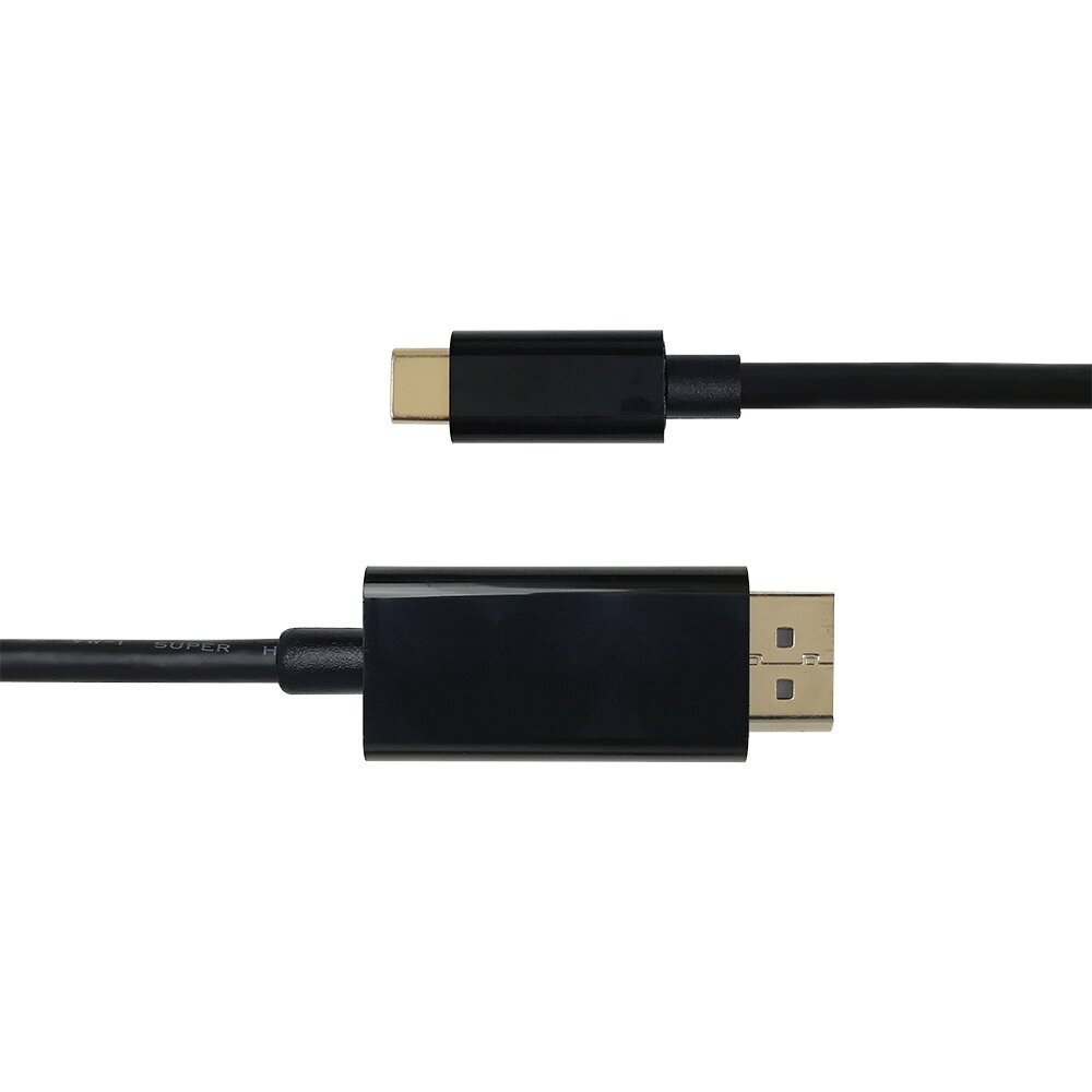 USB-C - DisplayPort-kaapeli Deltaco 4K UHD, kullattu, 0.5m, Musta/USBC-DP050-K/00140011 hinta ja tiedot | Kaapelit ja adapterit | hobbyhall.fi