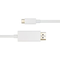 USB-C - DisplayPort kaapeli Deltaco 4K UHD, kullatut liittimet, 2m, valkoinen / USBC-DP201-K ​​​/ 00140016 hinta ja tiedot | Deltaco Kodinkoneet ja kodinelektroniikka | hobbyhall.fi