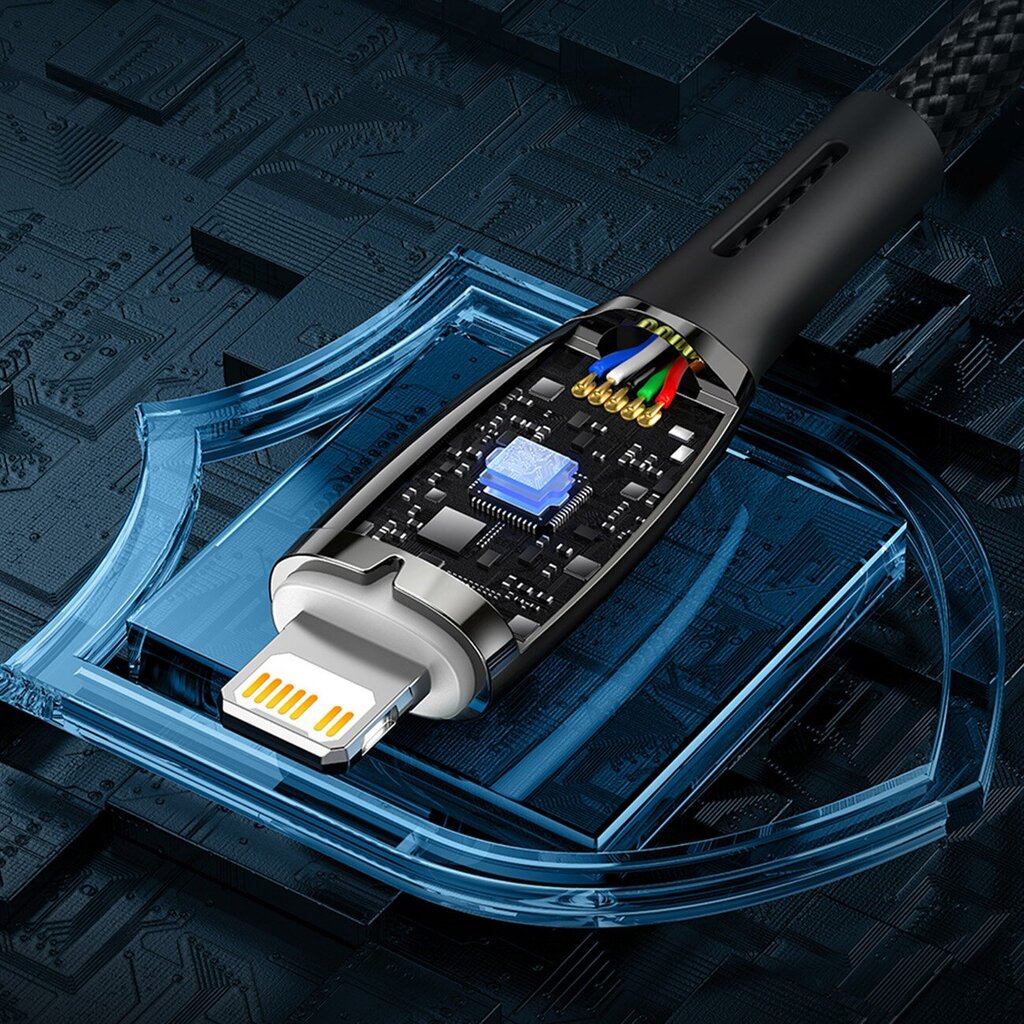 Baseus Glimmer -sarja, nopea lataus USB-C 480 Mt/s PD 100W 2m musta hinta ja tiedot | Puhelinkaapelit | hobbyhall.fi