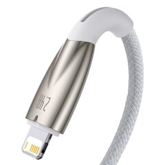 Baseus Glimmer Series, nopea lataus USB-C - Lightning 480Mb/s 2.4A 2m valkoinen hinta ja tiedot | Puhelinkaapelit | hobbyhall.fi