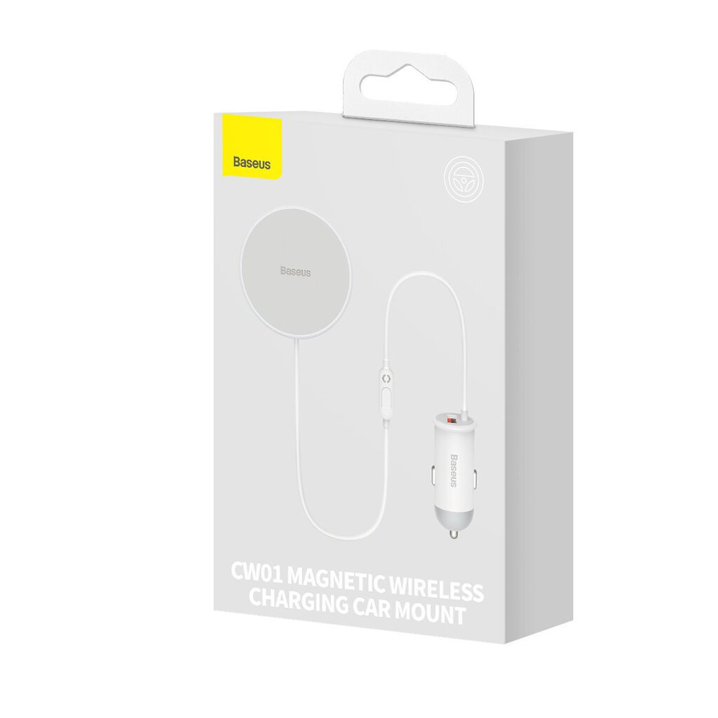 Baseus MagSafe 15W + USB-A 25W valkoinen (CW01) hinta ja tiedot | Puhelimen laturit | hobbyhall.fi