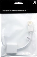 Deltaco DP-VGA8, DisplayPort, VGA, 0.2m hinta ja tiedot | Kaapelit ja adapterit | hobbyhall.fi