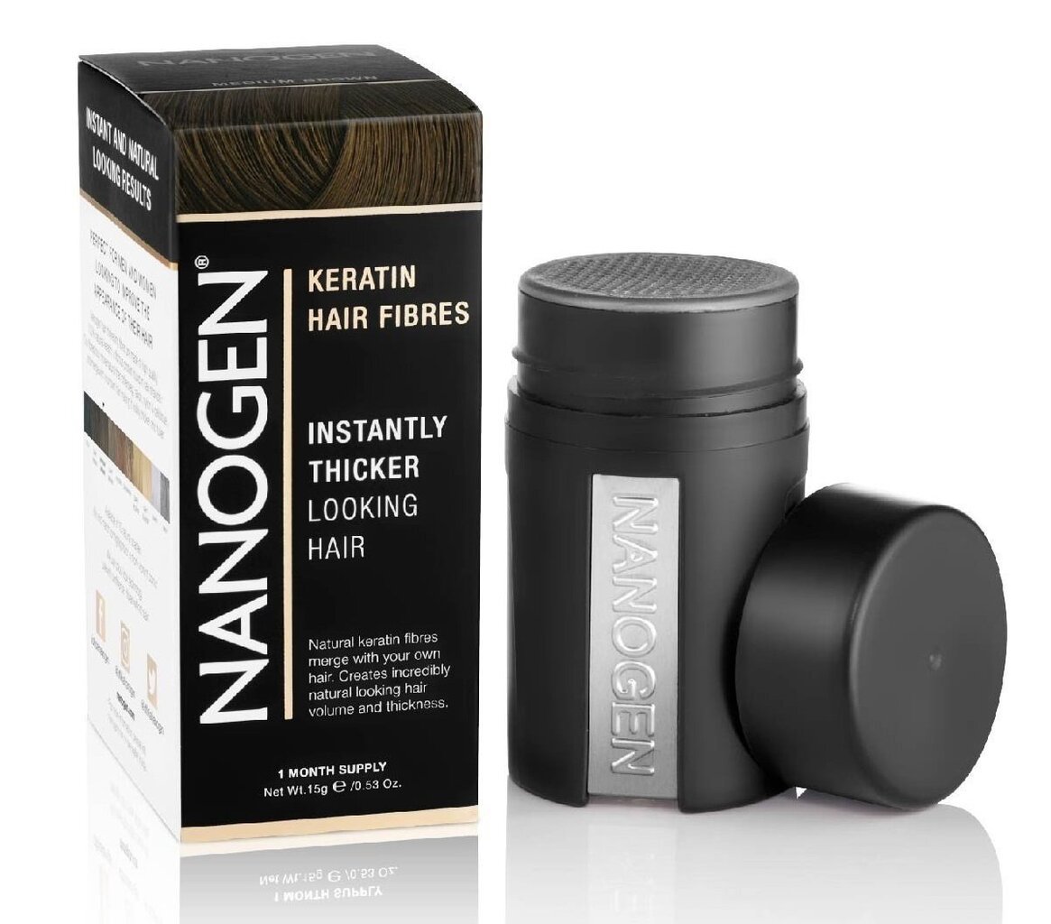 Nanogen Keratin Hair Fibres Black hiuspuuteri 15 g hinta ja tiedot | Hiusvärit | hobbyhall.fi