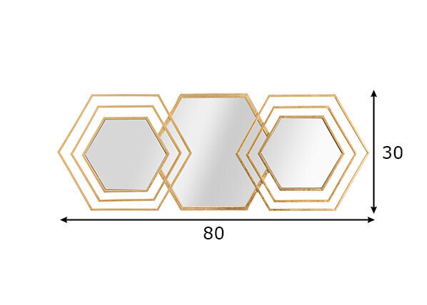 Peili Triply, kultainen hinta ja tiedot | Peilit | hobbyhall.fi
