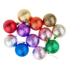 Värilliset joulupallot, muovia, 6 cm, 12 kpl. hinta ja tiedot | Joulukuusen koristeet | hobbyhall.fi