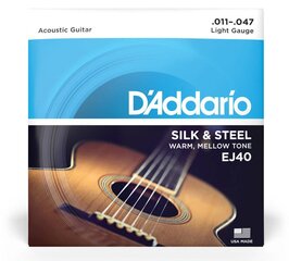 Kielet akustiselle kitaralle D'Addario EJ40 .011 hinta ja tiedot | Soittimien lisätarvikkeet | hobbyhall.fi