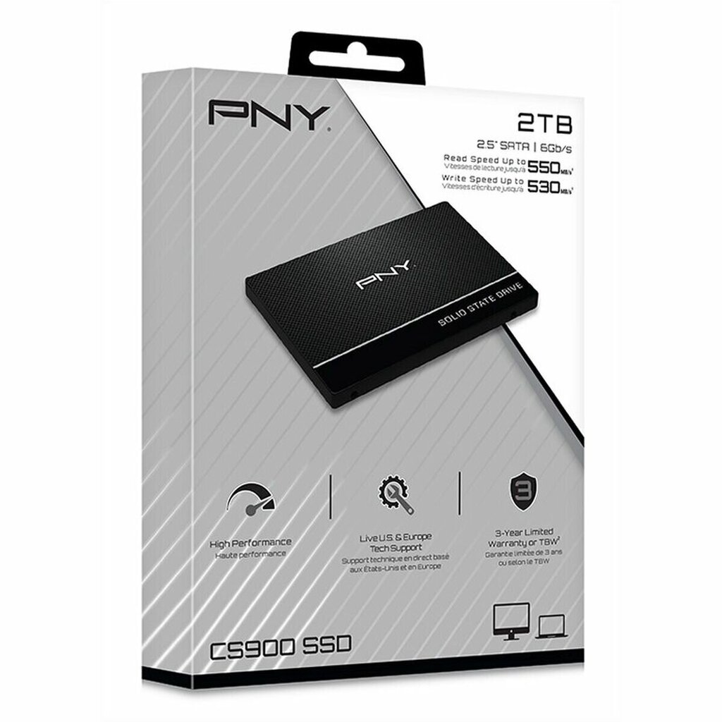 PNY CS900, 2TB, 2.5" hinta ja tiedot | Kovalevyt | hobbyhall.fi