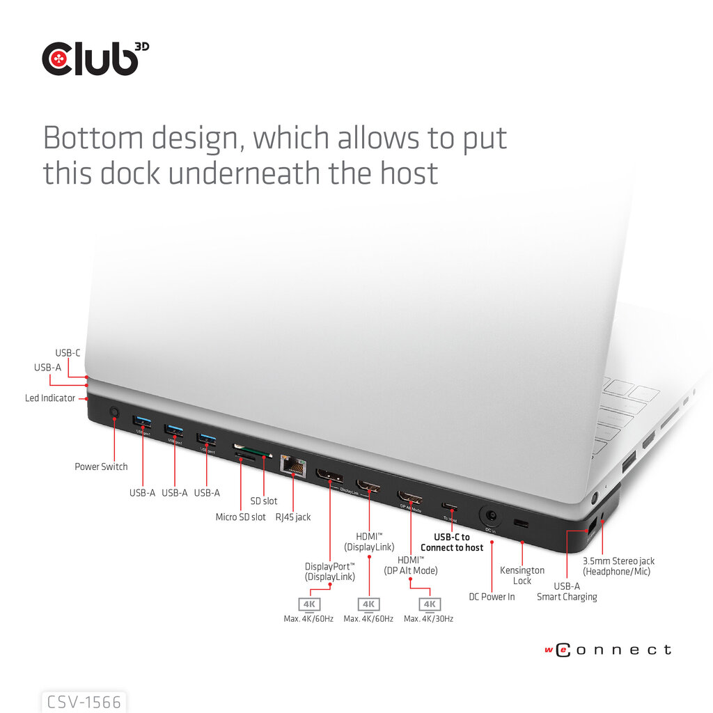 Club 3D CSV-1566 hinta ja tiedot | Kannettavien tietokoneiden lisätarvikkeet | hobbyhall.fi