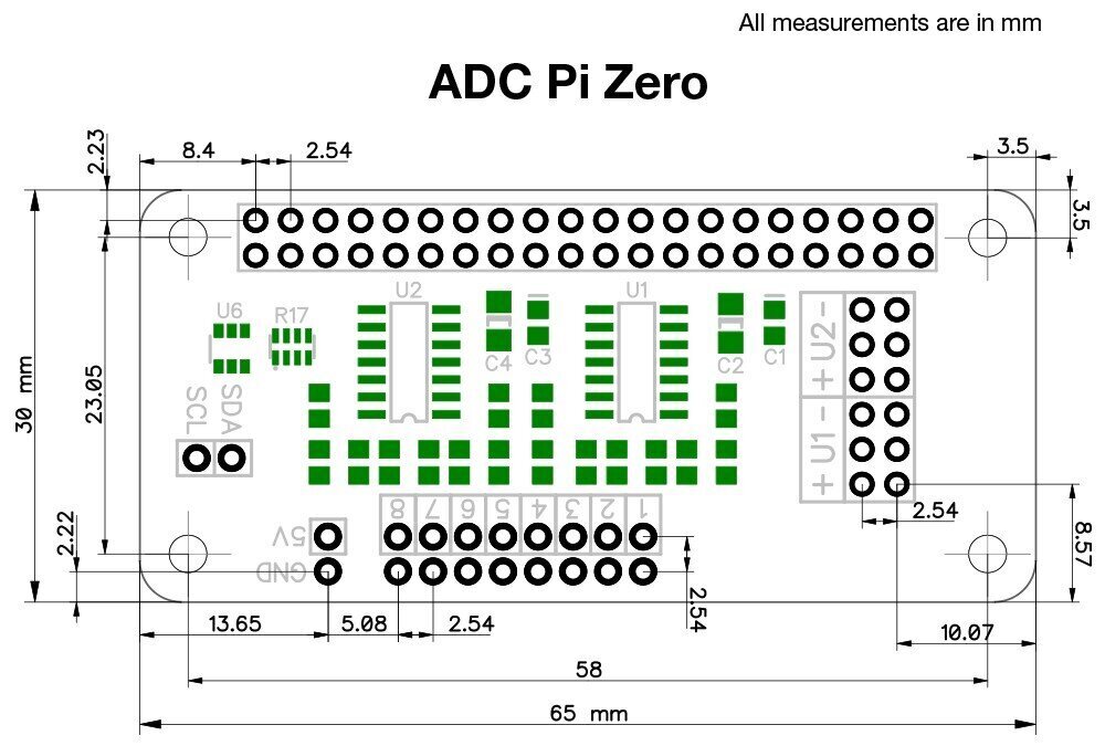 ADC Pi MCP3424 - 8-kanavainen A/C hinta ja tiedot | Mikrokontrollerit | hobbyhall.fi