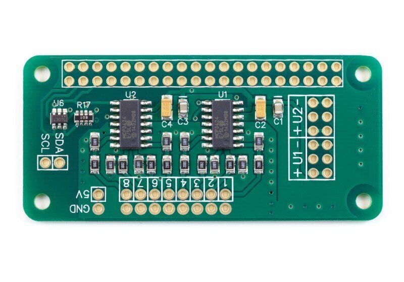 ADC Pi MCP3424 - 8-kanavainen A/C hinta ja tiedot | Mikrokontrollerit | hobbyhall.fi
