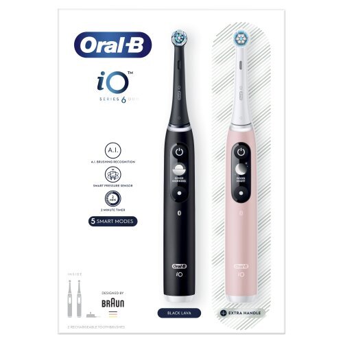 Sähköhammasharja Oral-B iO6 iOM6d.2J6 Duo Pack + lisäkahva hinta ja tiedot | Sähköhammasharjat | hobbyhall.fi