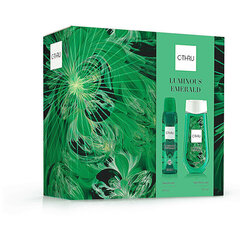 Setti C-Thru Luminous Emerald naisille: deodorantti 150 ml + suihkugeeli 250 ml hinta ja tiedot | C-Thru Hajuvedet ja kosmetiikka | hobbyhall.fi