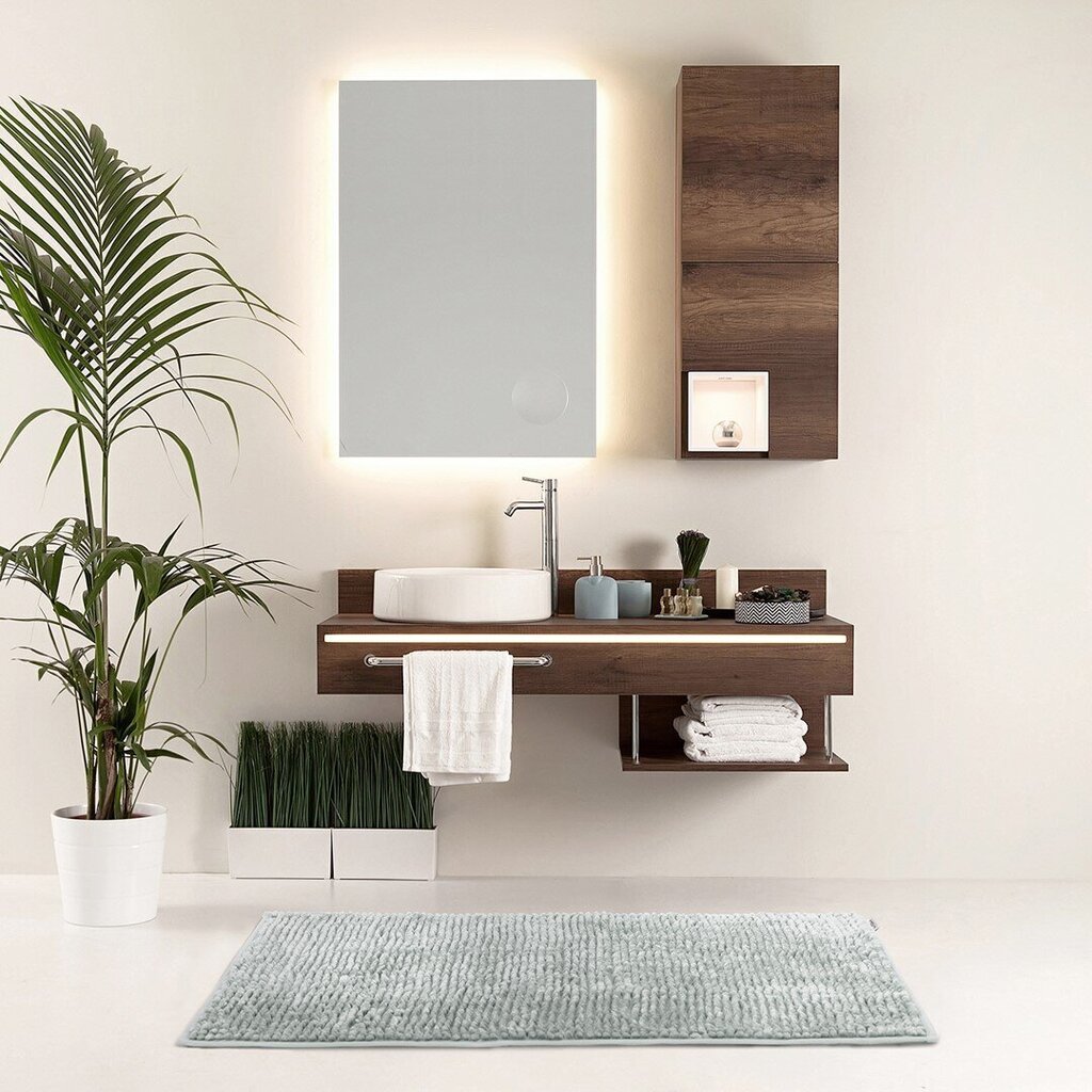 AmeliaHome Bati -kylpyhuoneen matto, harmaa 60x90 hinta ja tiedot | Kylpyhuoneen sisustus | hobbyhall.fi