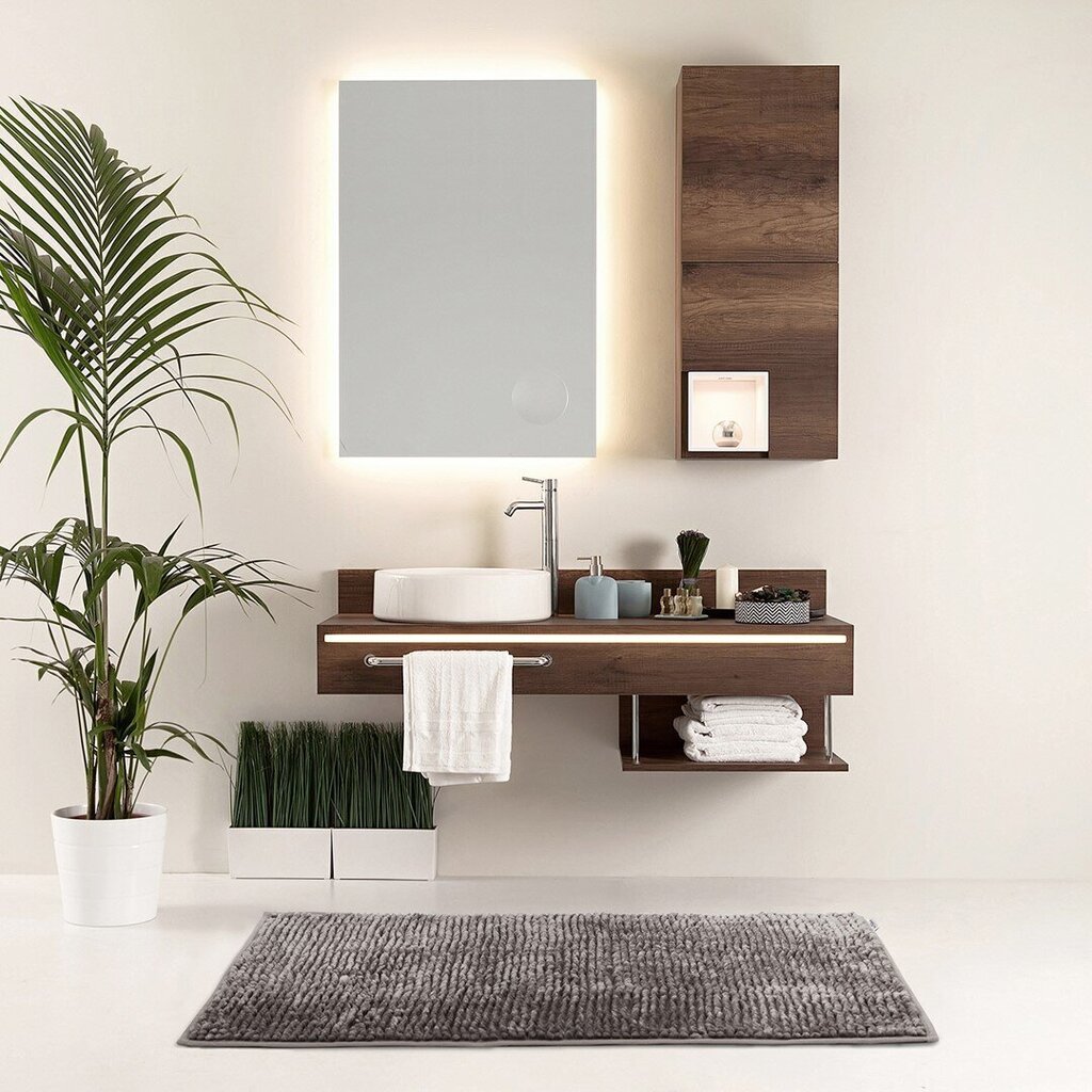 AmeliaHome Bati -kylpyhuoneen matto, ruskea 70x120 hinta ja tiedot | Kylpyhuoneen sisustus | hobbyhall.fi