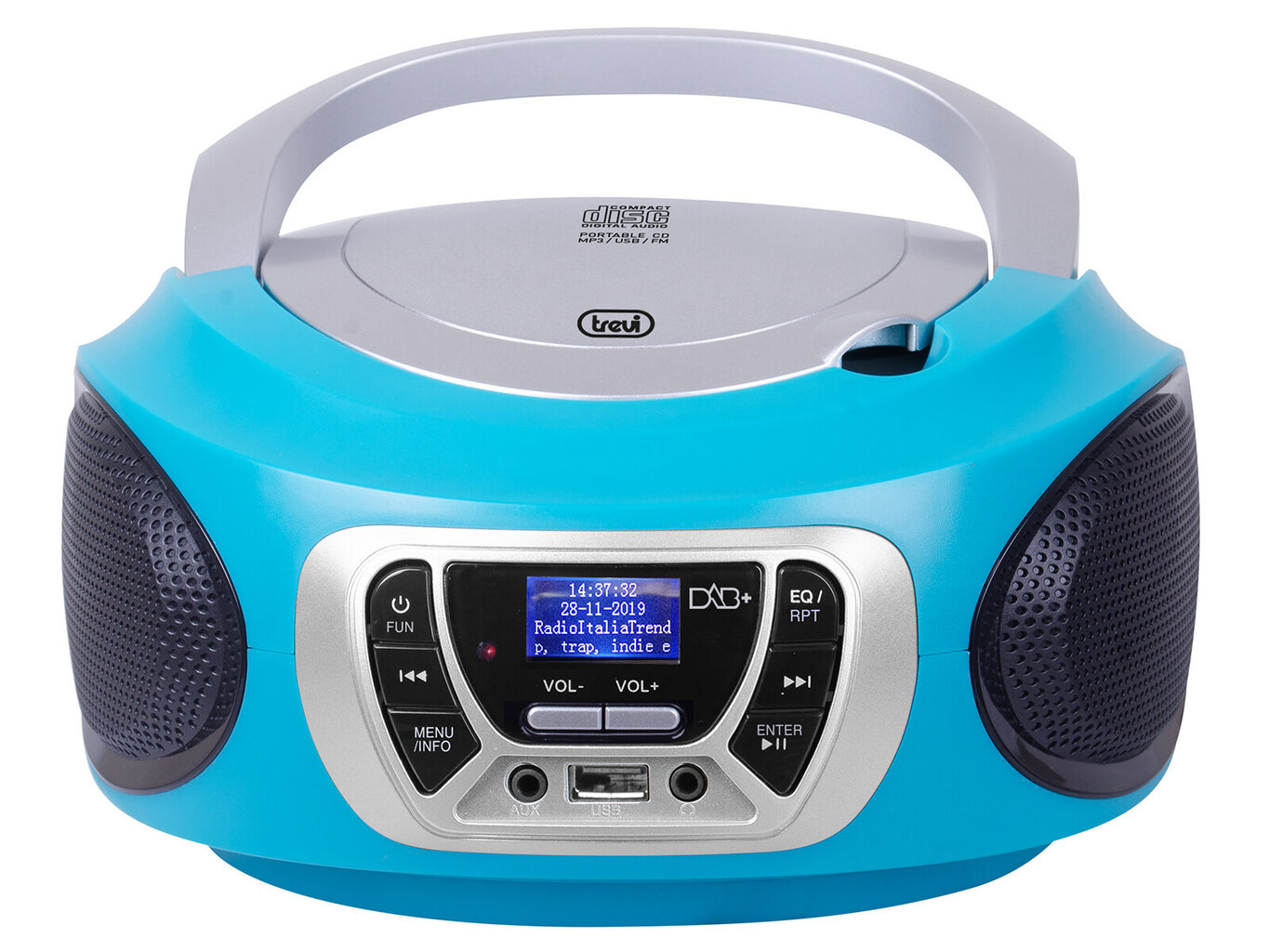 Trevi CMP 510 DAB TURQUOISE kannettava CD-soitin, jossa on radio hinta ja tiedot | Radiot | hobbyhall.fi