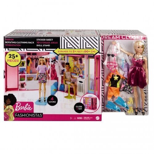 Barbie unelmavaatekaappi + nukke + vaatteet hinta ja tiedot | Tyttöjen lelut | hobbyhall.fi