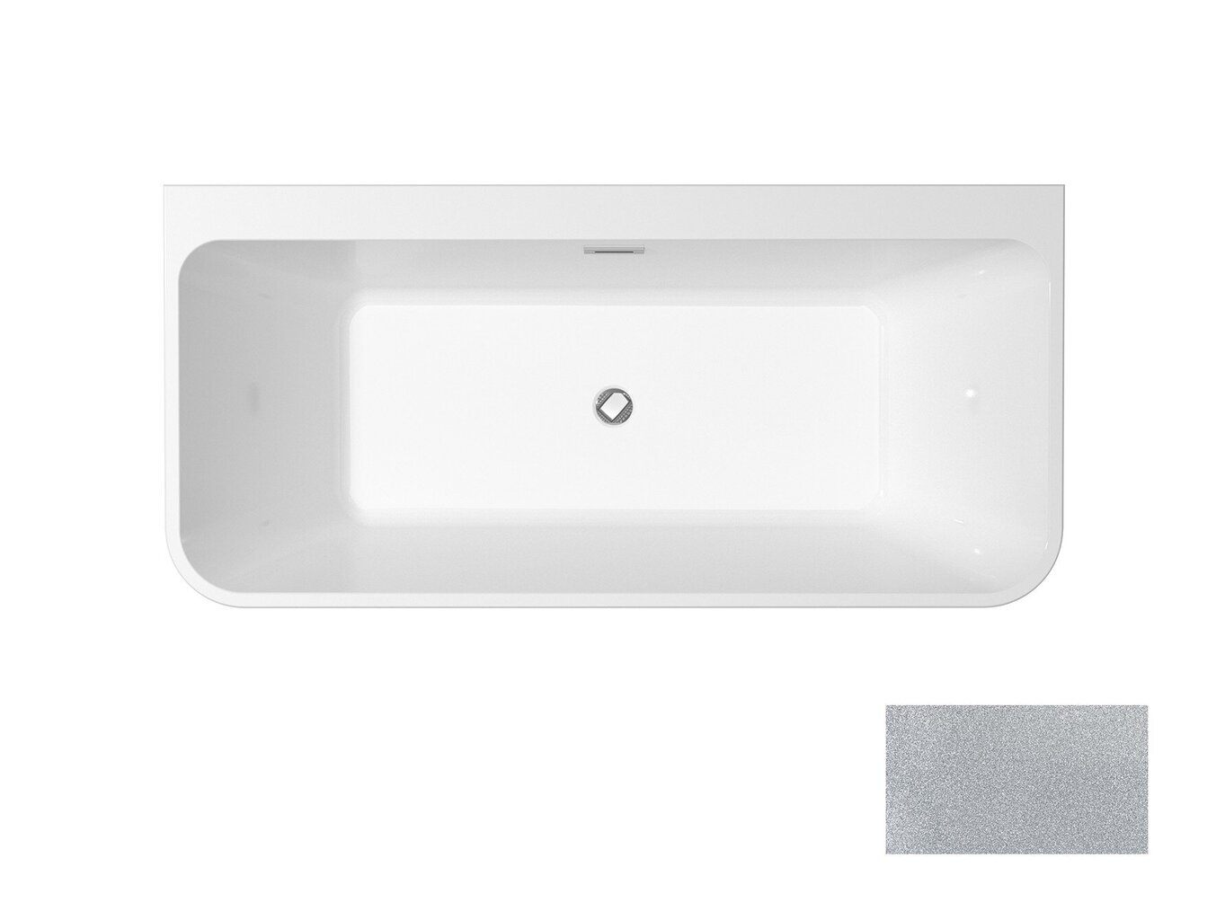 Kylpyamme Besco Varya Glam 170 Silver, valkoisella sifonilla hinta ja tiedot | Kylpyammeet | hobbyhall.fi