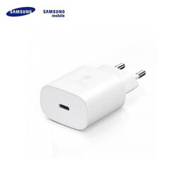 Samsung EP-TA800EWE mukautuva 25W matkasovitin USB-C 2A erittäin nopea laturi valkoinen (OEM) hinta ja tiedot | Puhelimen laturit | hobbyhall.fi