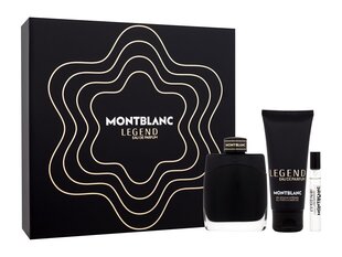 Mont Blanc Cofanetto Legend: hajuvesi 100 ml + hajuvesi 7,5 ml + suihkugeeli 100 ml Tuoksukosmetiikkasetti miehille hinta ja tiedot | Miesten hajuvedet | hobbyhall.fi