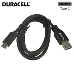 Duracell Universal USB 3.0 Type-A - Type-C Data & laturikaapeli 1m musta hinta ja tiedot | Duracell Puhelimet, älylaitteet ja kamerat | hobbyhall.fi