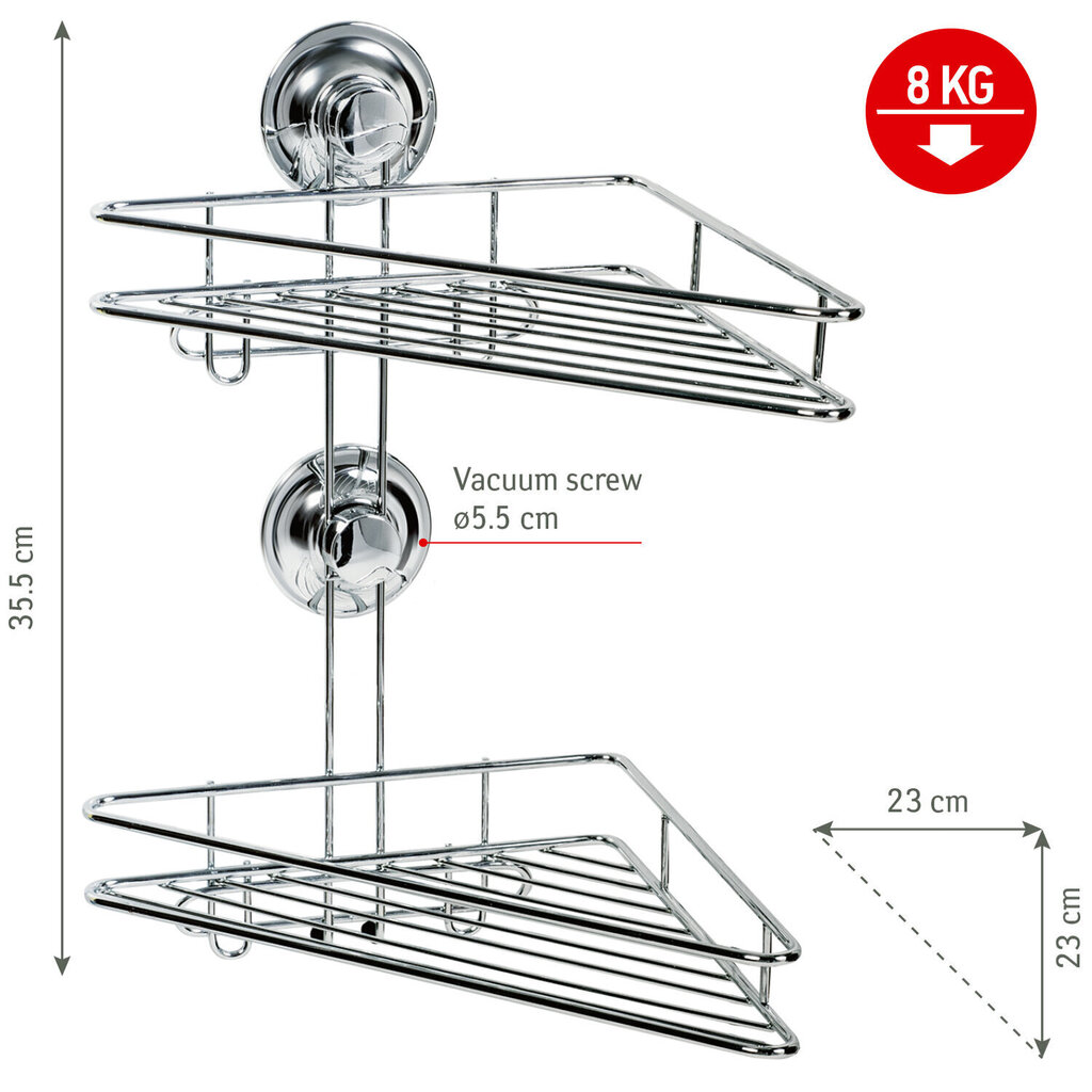 Tatkraft-kulmahylly, 23 x 23 x 35,5 cm hinta ja tiedot | Kylpyhuoneen sisustus | hobbyhall.fi