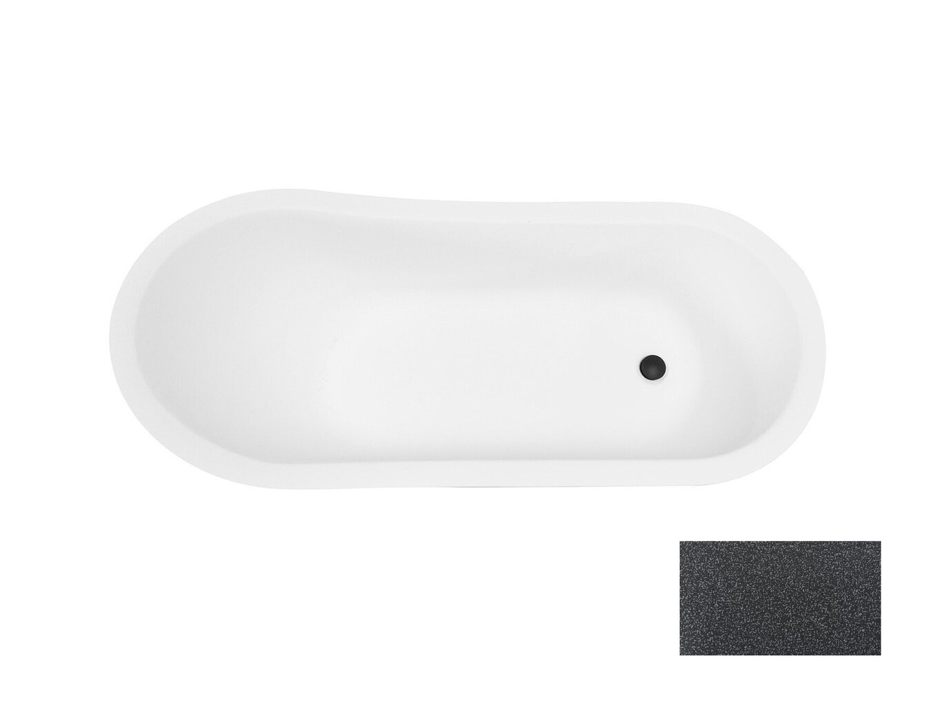 Kylpyamme Besco Olaya Glam 160, Graphite+White hinta ja tiedot | Kylpyammeet | hobbyhall.fi