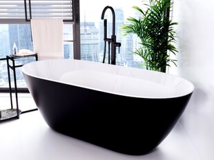 Kylpyamme Besco Moya Black&White 160, klik-klak, kromi hinta ja tiedot | Kylpyammeet | hobbyhall.fi